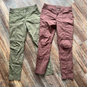 Two Pairs of Prana Hiking Pants Slim Leg